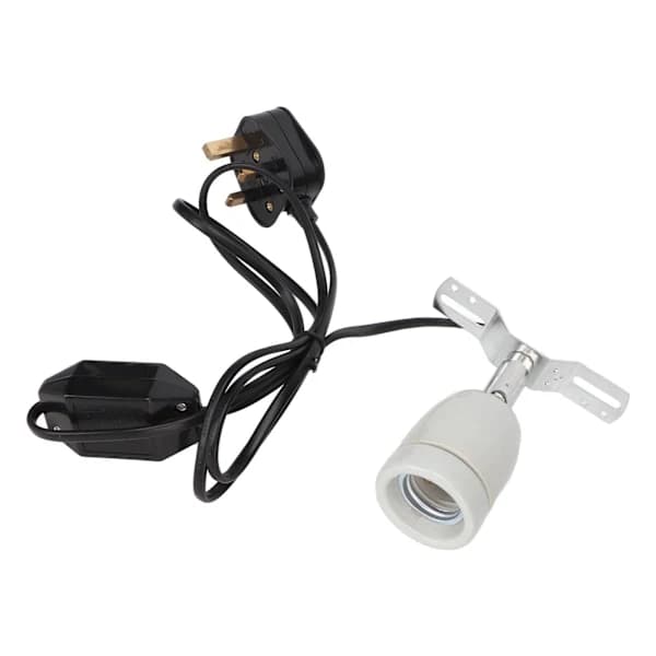 Reptile Ceramic Heat Lamp Holder E27 400W Rotatable Ceramic Heat Lamp Socket with Switch 110-220V UK Plug