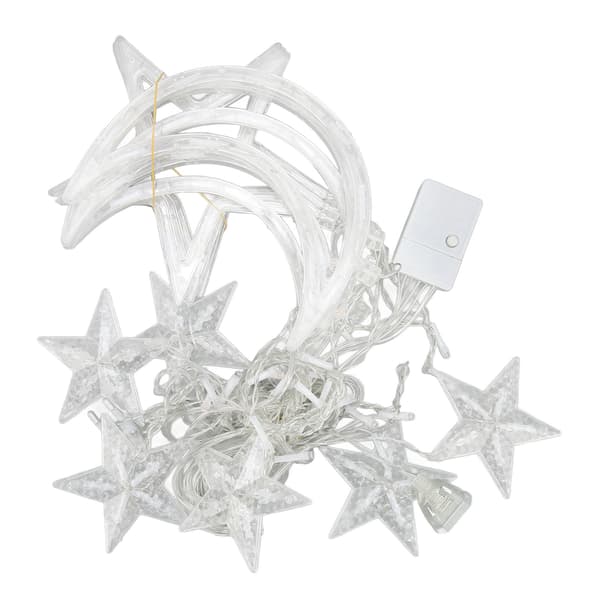 Stjernemåne lysslynger 8 moduser farget lys LED lysslynger for julefester EU-plugg 100-240V