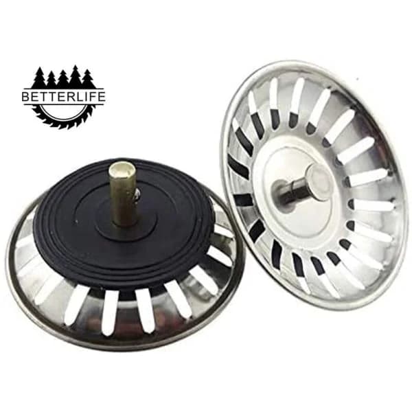 2 stk Universal Kurvsiler 8 cm Rustfritt Stål Vaskesil Filter Dobbelt Lag Vaskepropp Vaskavløp