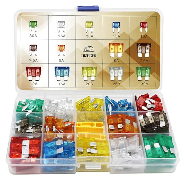 140 st Bil Säkringar Kit - Bladsäkringssortiment Standard och Mini Bilsäkring för Marin, Husbil, Husvagn, Båt, Lastbil
