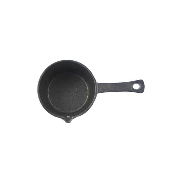 Støpejernsdippskål Mini Rund Dippskål for Utendørs BBQ Piknik 9,5cm