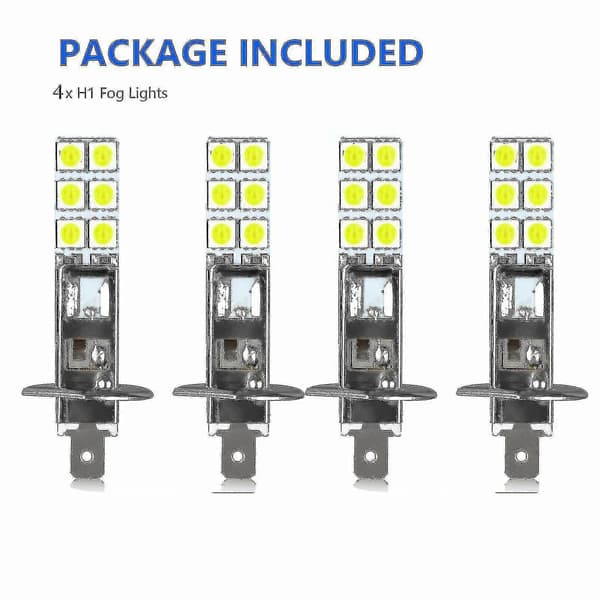 Oppgradert 4-pakning H1 6000k Superhvite 80w LED-frontlyspærer for tåkelys Boris