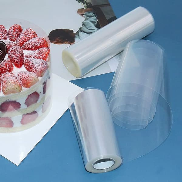 Clear Acetate Cake Collar Roll for Chocolate Mousse Cake Decoration, 8 Inch x 394 Inch