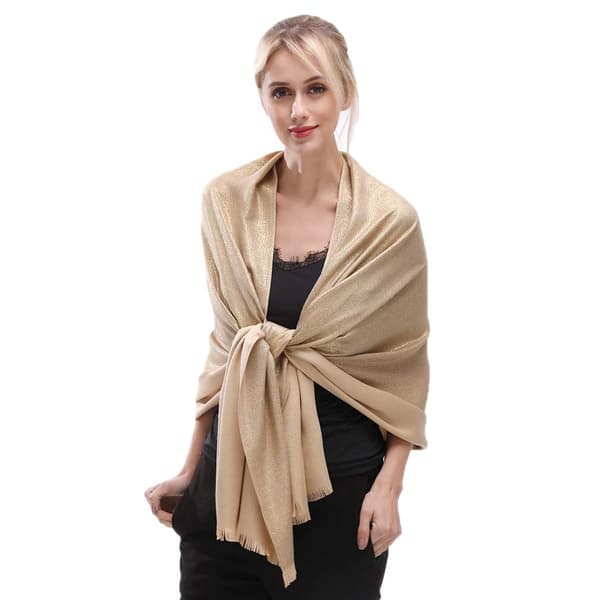 Bløde Pashmina-sjaler og -omslag til kvinder, skinnende ensfarvede sjaler til bryllup