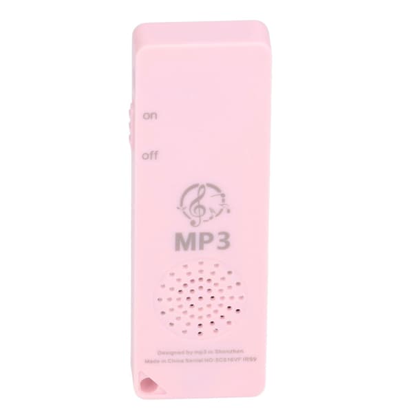 MP3-spiller tapsfri lydkvalitet multifunksjonell bærbar støtter 64 GB minnekort Mini MP3 for studenter rosa