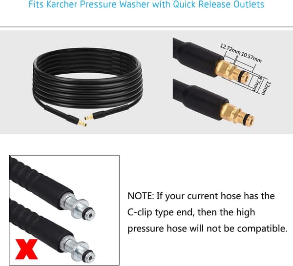 10M högtrycksslang för Karcher K2 K3 K4 K5 K6 K7, snabbkopplingsplugg-FX- 10m 10m