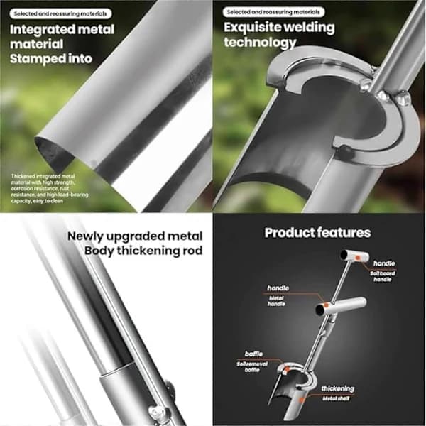 Long Handle Bulb Planting Tool, Serrated Base, Soft Grip Garden Bulb Planter, Heavy-Duty Long Handle Bulb Planter for...
