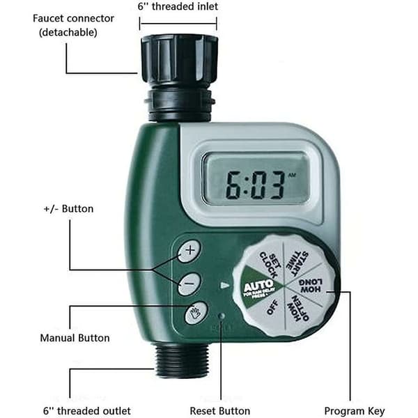 Irrigation timer, outdoor irrigation control, electronic hose, automatic irrigation