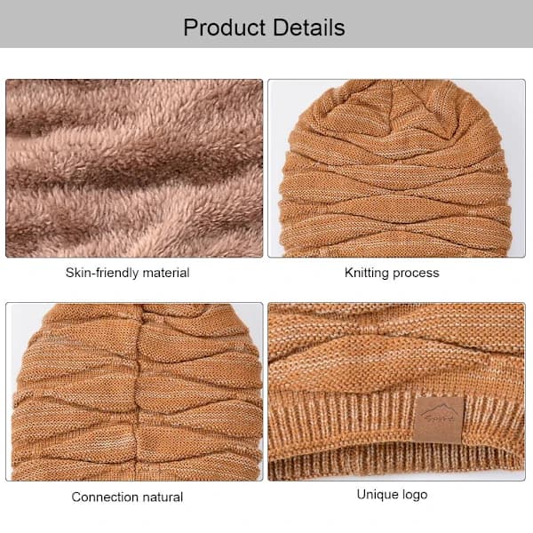 Beanies and Scarf Set, Knitted Hats BLACK black