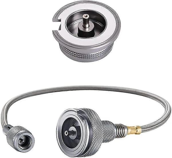 Camping Gas Adapter Konverter Komfurforbindelse til Butanbeholder til Skruegaskassette (3 stk, Sølv)