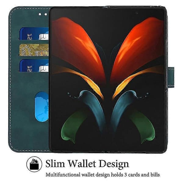 Plånboksfodral Kompatibelt med Samsung Galaxy Z Fold 4, PU-läder Matt Flipskydd med Kortfack