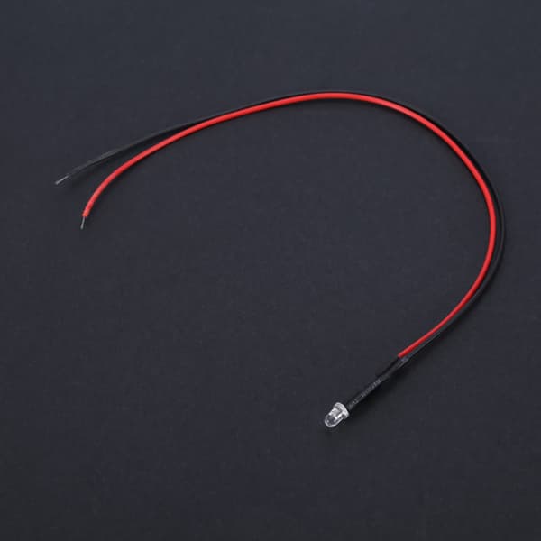 10 stk 12V 3mm LED Lysdiode Kablet Flerfarget LED Lysledning 20cm 0.06W (Gul)