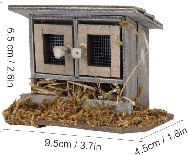 Dukkehus tilbehør 1/12 Miniatyrhage Coop for Dukkehus W
