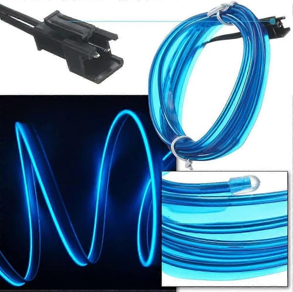 Koldt lys bil stemningslys LED interiør stemningslys lysende linje døråbningslys-fluorescerende grøn-2M [med USB] (et sæt)