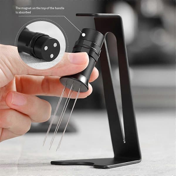 Espresso Needle Distributor - Magnetic Metal Stirrer for Coffee - Black Coffee Distributor for the Workplace