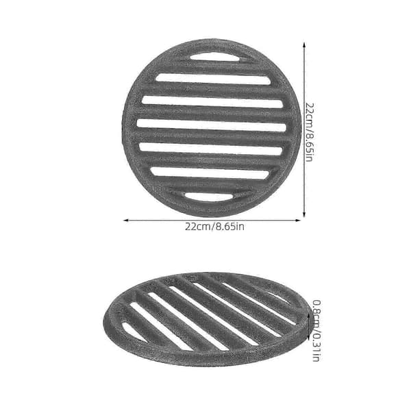 Round Cast Iron Fire Grate for BBQ Fire Pit High Heat Charcoal Plate Grill Replacement Part Outdoor Grill Accessory