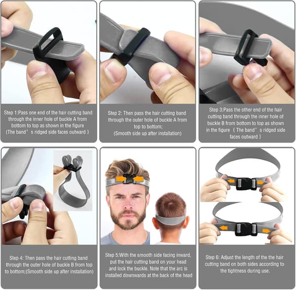 (Grå) Halsbarberingsmal og justerbar hårklippsguide, automatisk hårklippsystem for gjør-det-selv