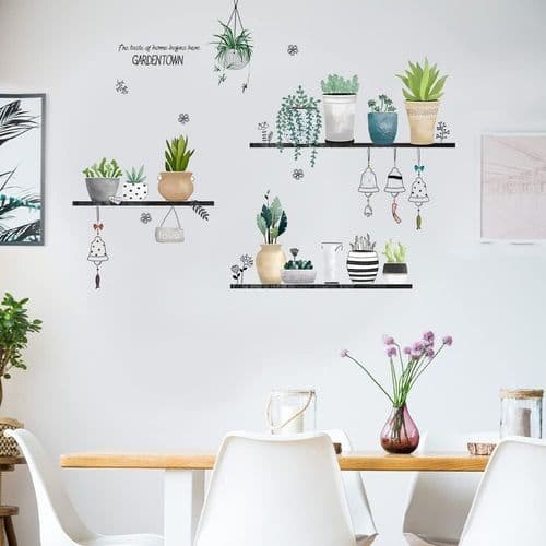 Wall Decals, Wall Stickers, Leaf Wall Mural for Bedroom, Green Wall Stickers