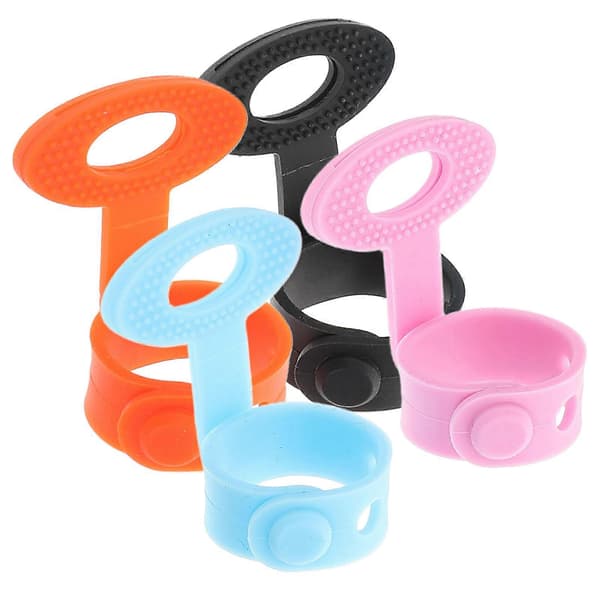 Plectrum Holder Guitar Finger Picks Silicone Finger Protectors Beginner Strumming Aid Easy Storage 4 pcs