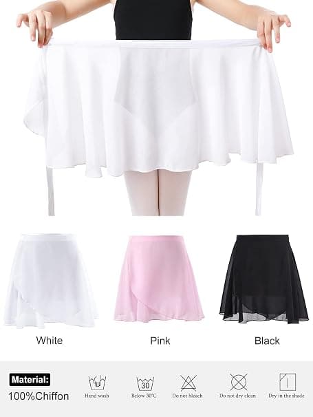 Chiffontutu Justerbar Tutu i Vit Storlek M (Storlek 120-140) D DXGHC