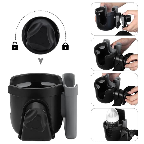 Koppholder med telefonholder, sykkelkoppholder, 2-i-1 universell