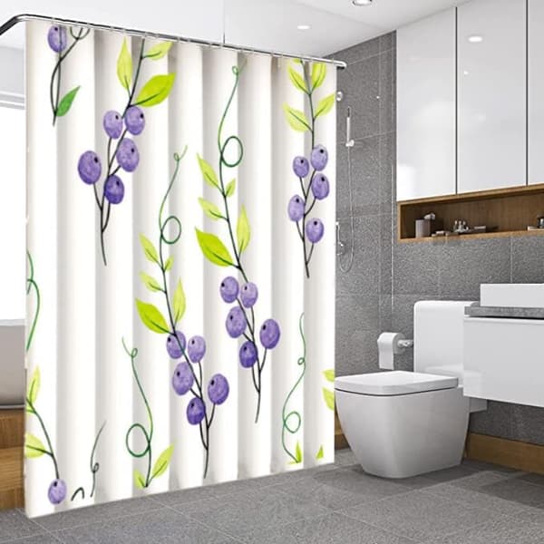 180L x 180W centimeter Blomstret Dusjforheng Vanntett Baderom