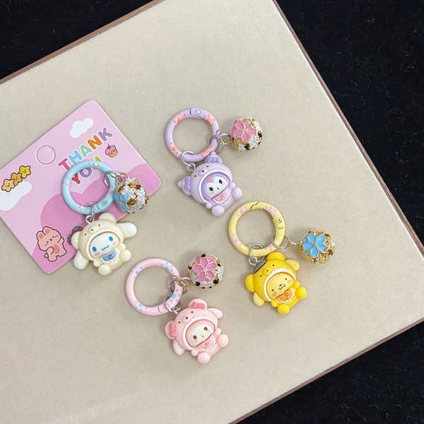 6 st Sanrio Bell Nyckelring, Söt Väskberlock, Bästa Vän Födelsedagspresent Val, Modeaccessoar, Perfekt Present [DB] 6 st 6pcs