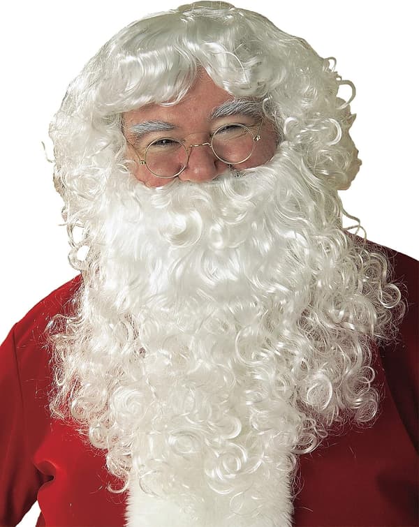 Julhatt + skägg, vuxen tomteluva och skägg, en storlek