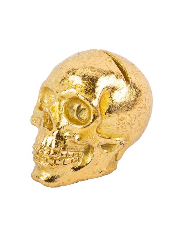 2 Skull Markers in Gold Resin 4 x 3.5 cm Unique Model