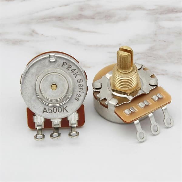 2 stk. guitarpotentiometre - 250K, mulighed med kort aksel 250K