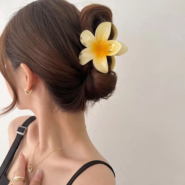 Hårklemme Blomst Stor - Luksuriøst Hårspænde - Bryllup - Hawaii - Sæt med 3