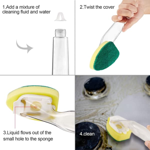 1 Sponge Mop Handle and 6 Replacement Sponge Mop Heads, Heavy Duty