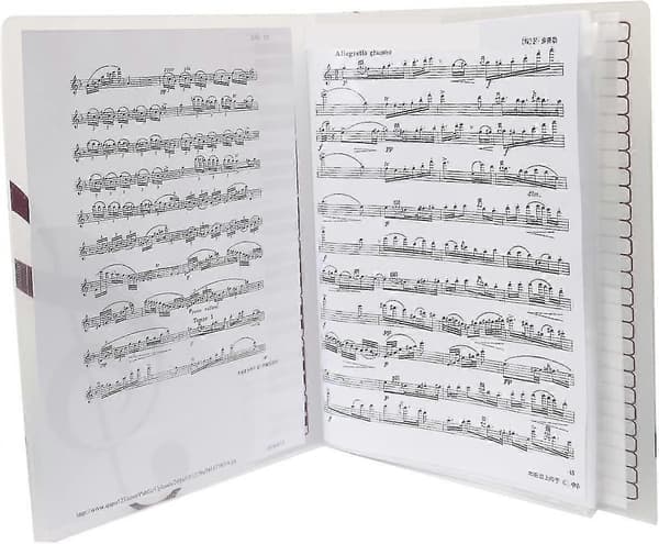 A4 Størrelse Musikmappe A4 Størrelse Dokumentholder Opbevaringsmappe 40 Lommer (noder hvid (ShiKai)