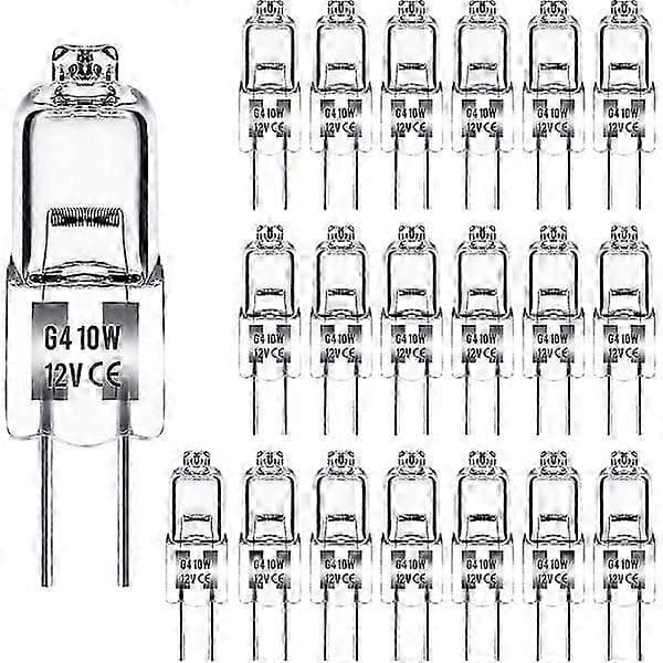 G4 halogenlampor 10W 12V - Varmvit - 20-pack