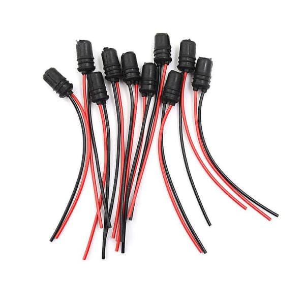 10 pcs T10 Lamp Holder with Extension Socket, Soft Rubber, Wedge Base for Insertion