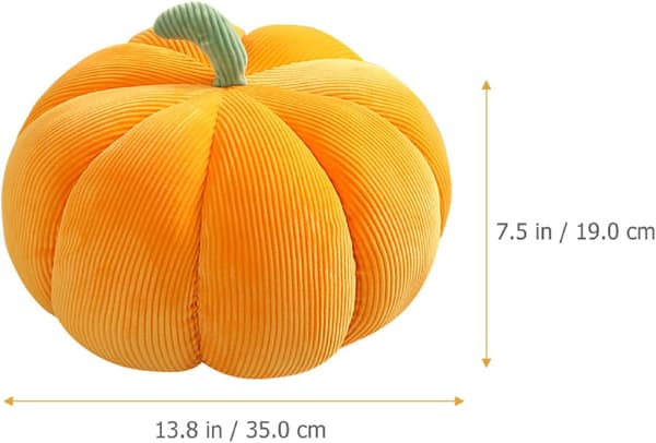Blød plys græskar legetøj fluffy udstoppet dekoration Hvid 35cm