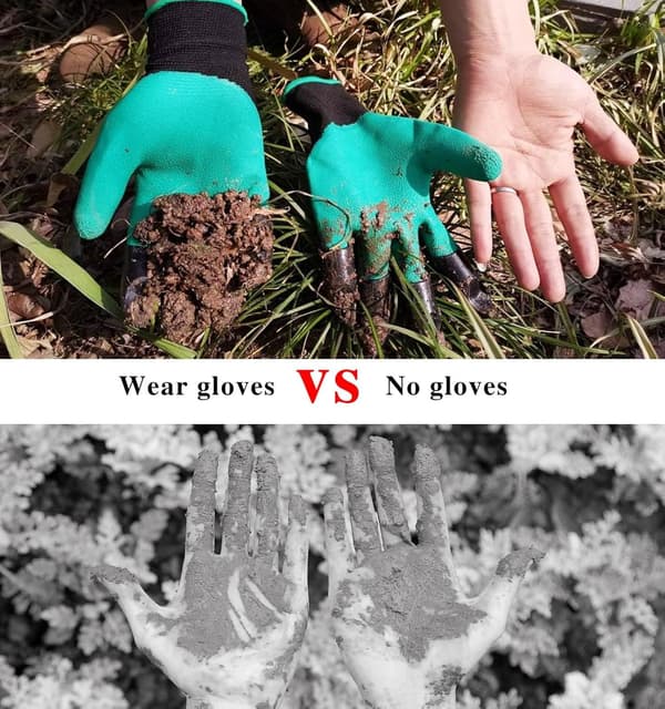Hagehansker med klør, Hagehansker med klør for graving, planting, luking, såing - Vanntette for
