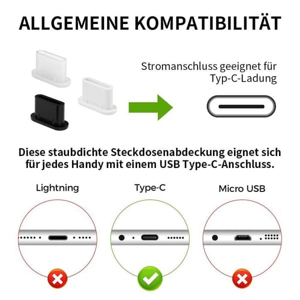 USB C-12 støvbeskyttere, standard, silikone, passer til Samsung iPhone 15 16 XPLORA, beskyttelse til telefon og tablet