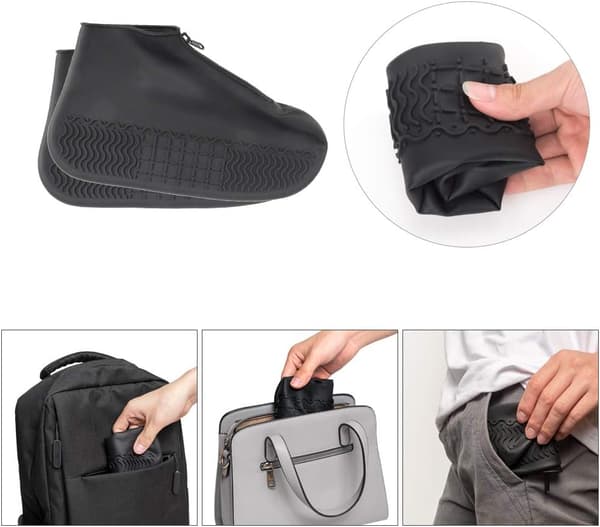 Waterproof Silicone Shoe Covers, Reusable Foldable Non-slip