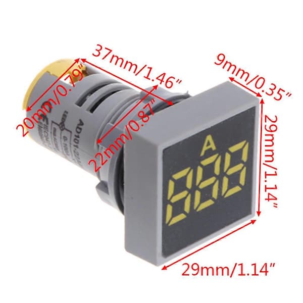 22mm Firkantet DIY Mini Digital Voltmeter AC 12-500 Digital Panel Lys Voltmeter