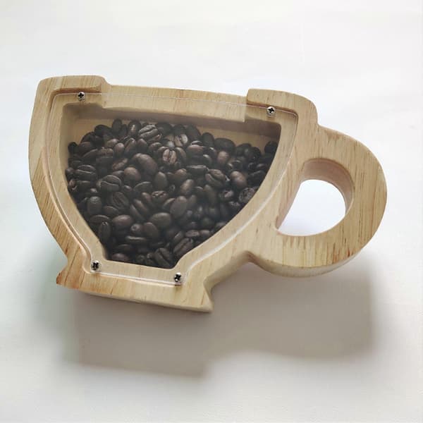 Cup-shaped Piggy Bank Keep Order Safe Transparent Window Storage Tank Jar Household Items