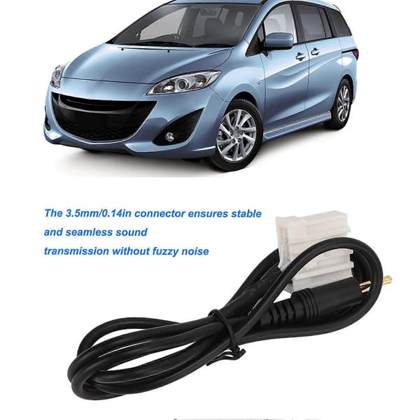 1m Long AUX Audio Input Adapter 3.5mm Clear Sound Black Replacement for Mazda 2 3 5 6 MX5 RX8 Music Player