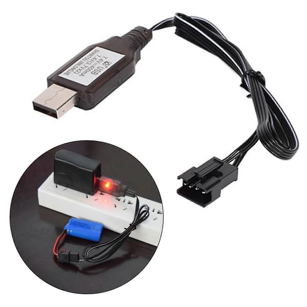 7.4V USB-opladerkabel 4-benet LI Po Batteritilbehør SM4P Omvendt [DB]