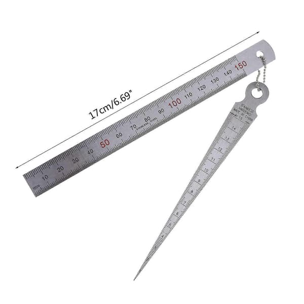 2 stk Konisk Måler Kile Rustfrit Stål 1-15mm 1-15cm Metrisk/tomme Værktøj -Sy