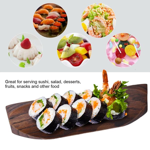 Elegant sushibrett snacks salatdesserter trebeholder hjem restaurant serveringsfat