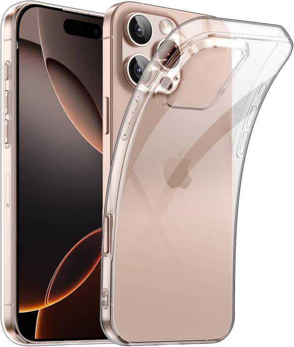 Transparent silikoneetui til iPhone 16 Pro - Tyndt, Klart