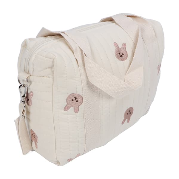 Multifunctional Stroller Bag with Zipper, Embroidery, Reusable Handbag, Diaper Bag, Rabbit Bag