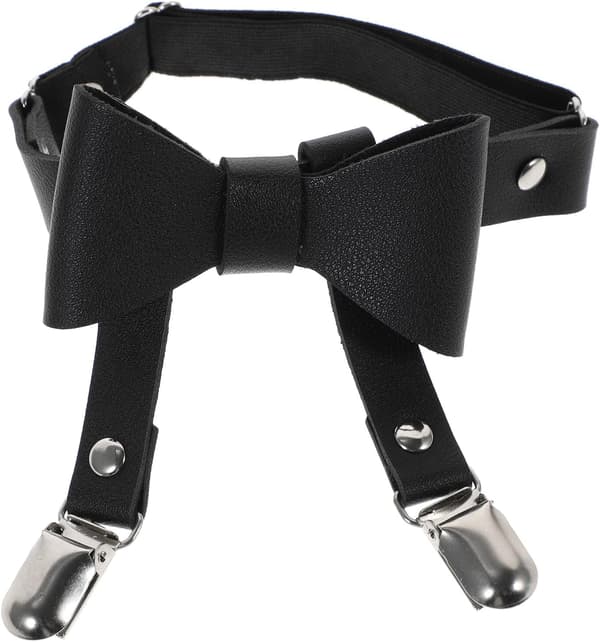 Justerbart PU-läder lårband med rosett robust och bekvämt för flickors eleganta benhållare bröllopsfest -