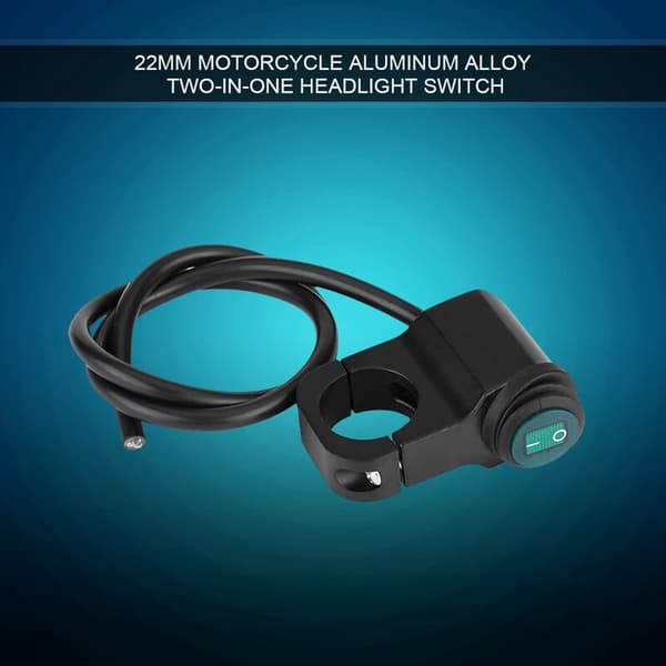 12V Universal 22mm Styre Motorsykkel Frontlys Tåkelys PÅ/AV-bryter Vanntett
