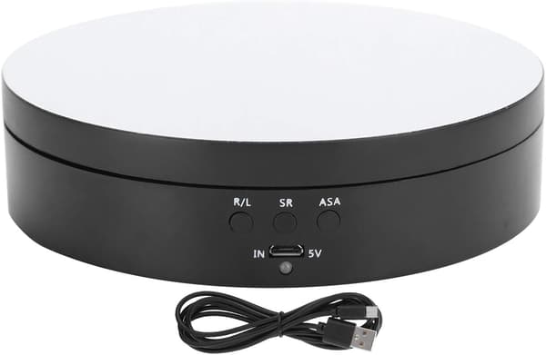 Roterende Displaystander, 360 Grader, 3 Hastigheder, USB-Oplader, 5.43\"
